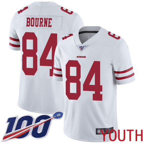 San Francisco 49ers Limited White Youth Kendrick Bourne Road NFL Jersey #84 100th Season Vapor Untouchable->youth nfl jersey->Youth Jersey